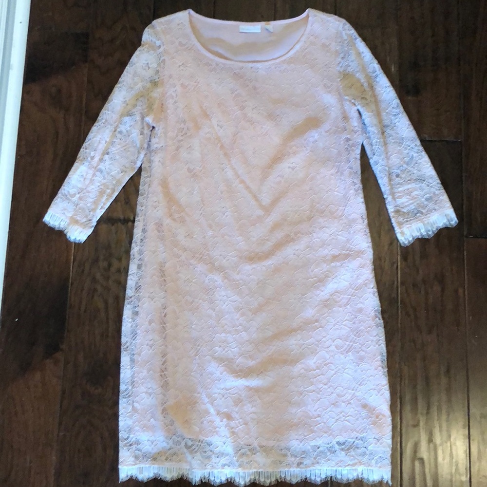 New York & Company Peach Lace Dress